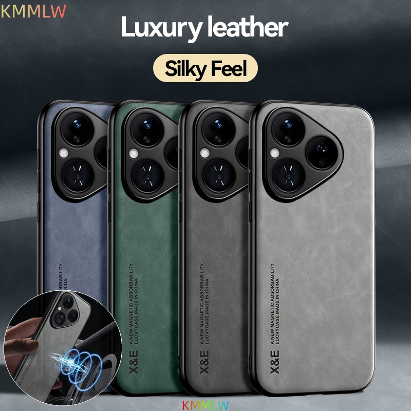 Huawei Pura 70 - Роскошный кожаный чехол для Huawei Pura