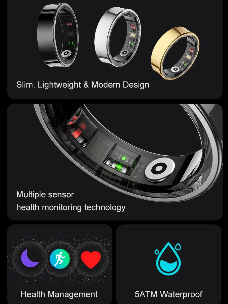 2026 Смарт-кольцо R09 5 АТМ, в – обзор и цена Temperature Ring Skin